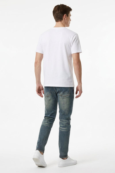 Men's Heavy Distressed Slim Fit Ripped Jeans