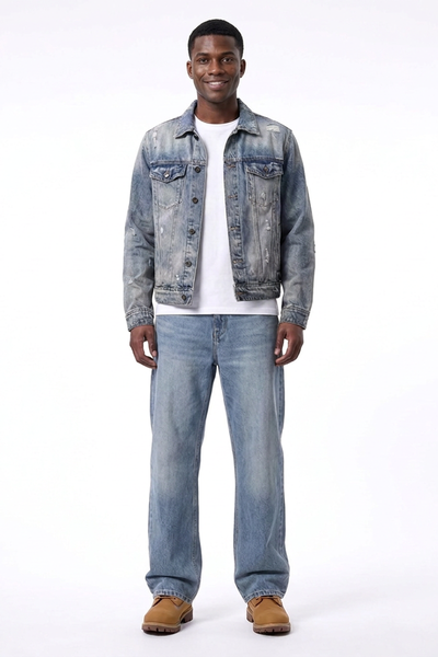 Men's Vintage Wash Loose Wide Leg Jeans