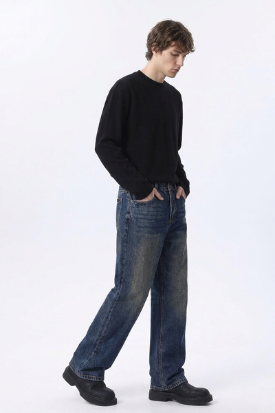 Men's Dirty Wash Straight Leg Jeans