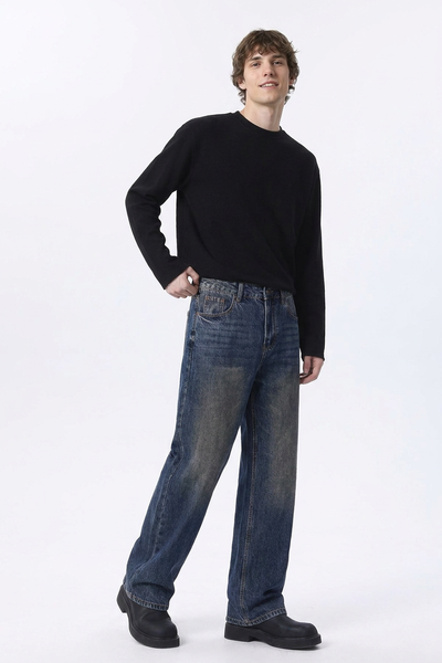 Men's Dirty Wash Straight Leg Jeans
