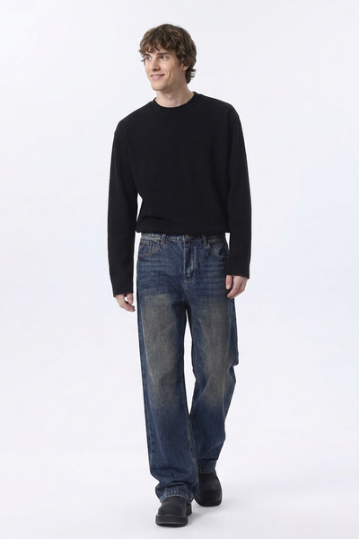 Men's Dirty Wash Straight Leg Jeans