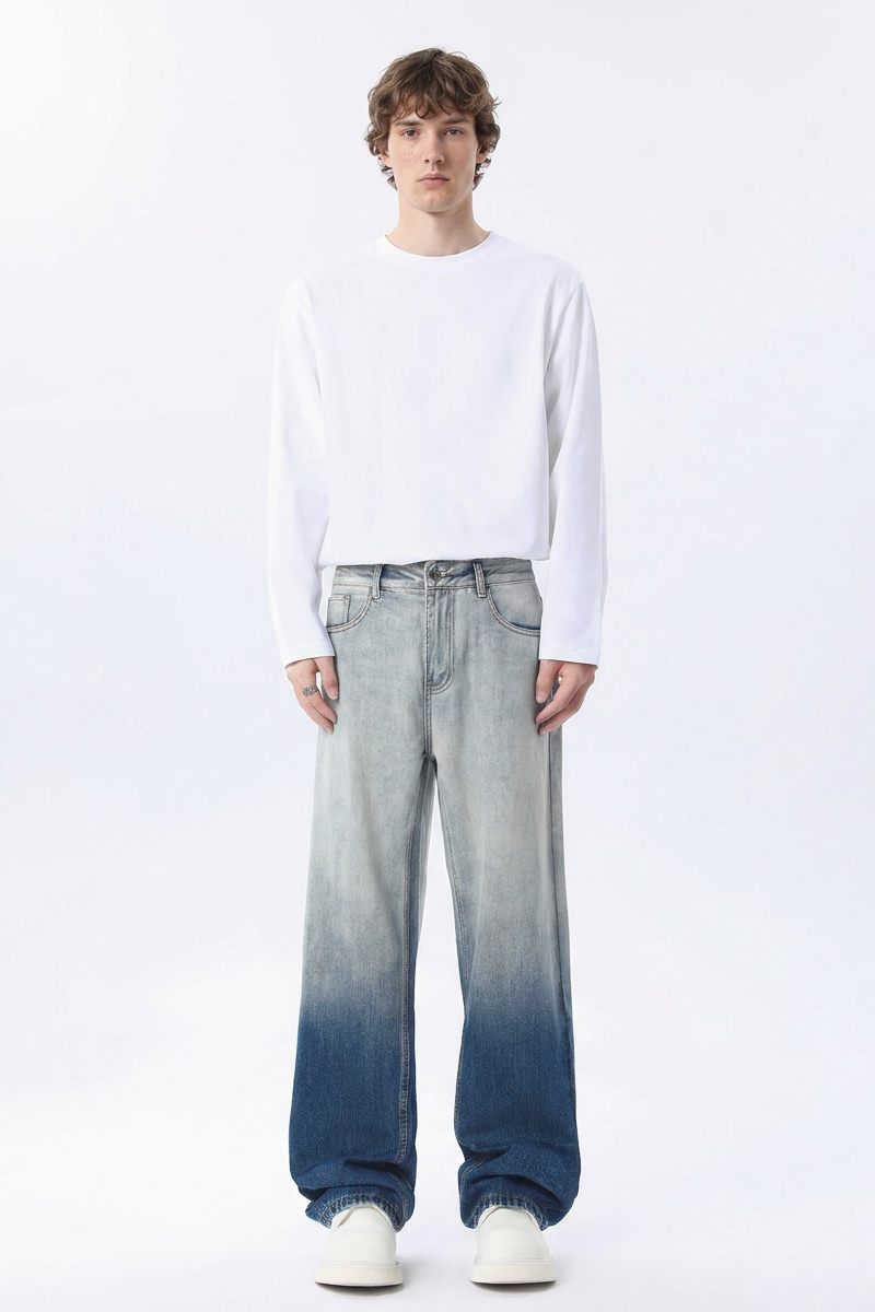 Men's Gradient Wash Relaxed Straight Leg Jeans