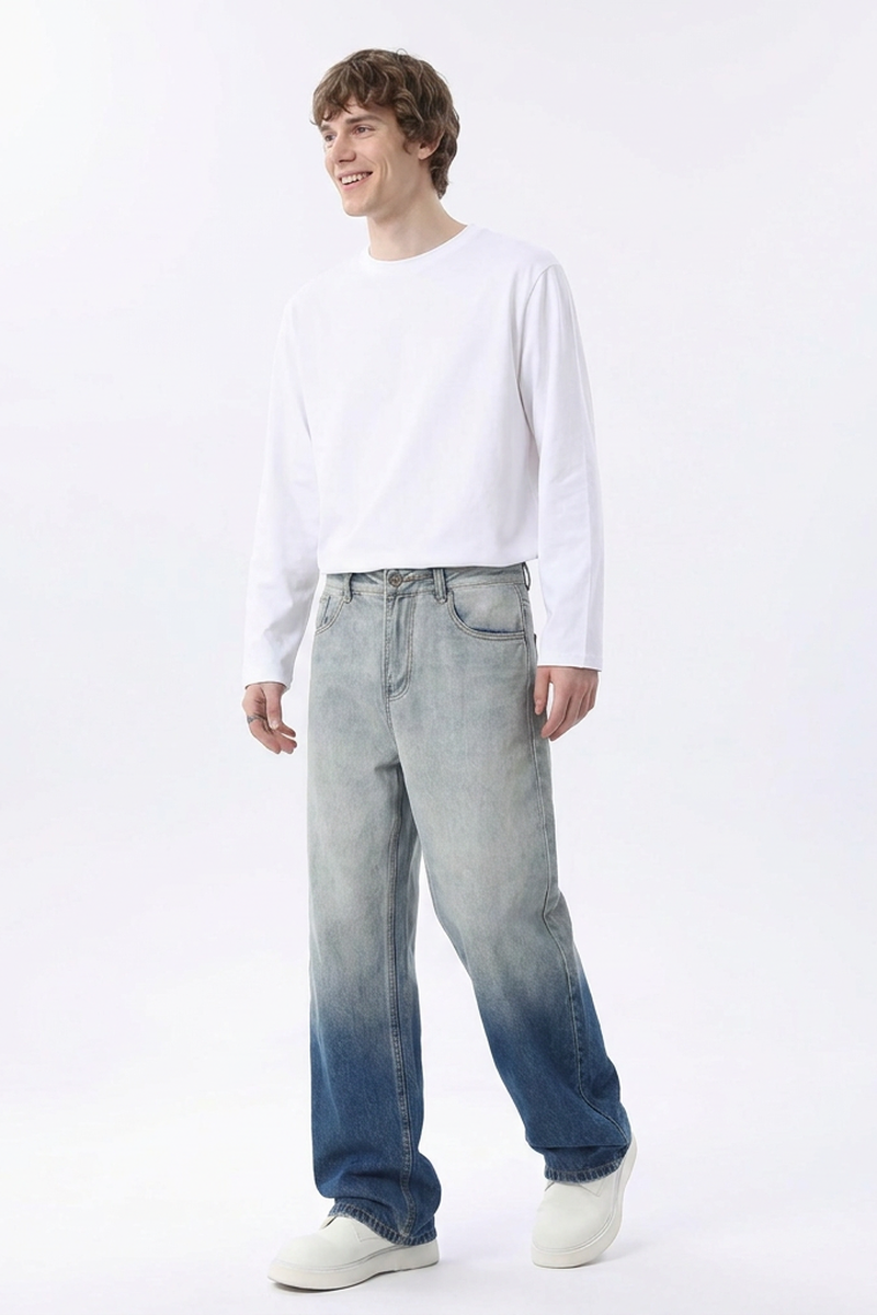 Men's Gradient Wash Relaxed Straight Leg Jeans