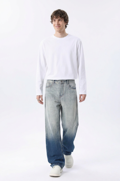 Men's Gradient Wash Relaxed Straight Leg Jeans