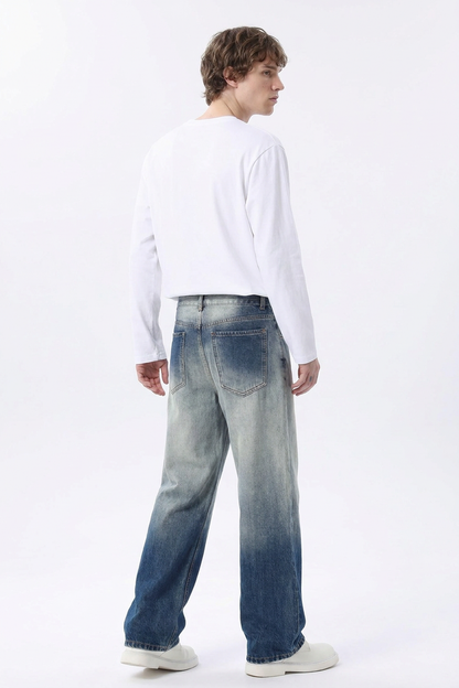 Men's Gradient Wash Relaxed Straight Leg Jeans