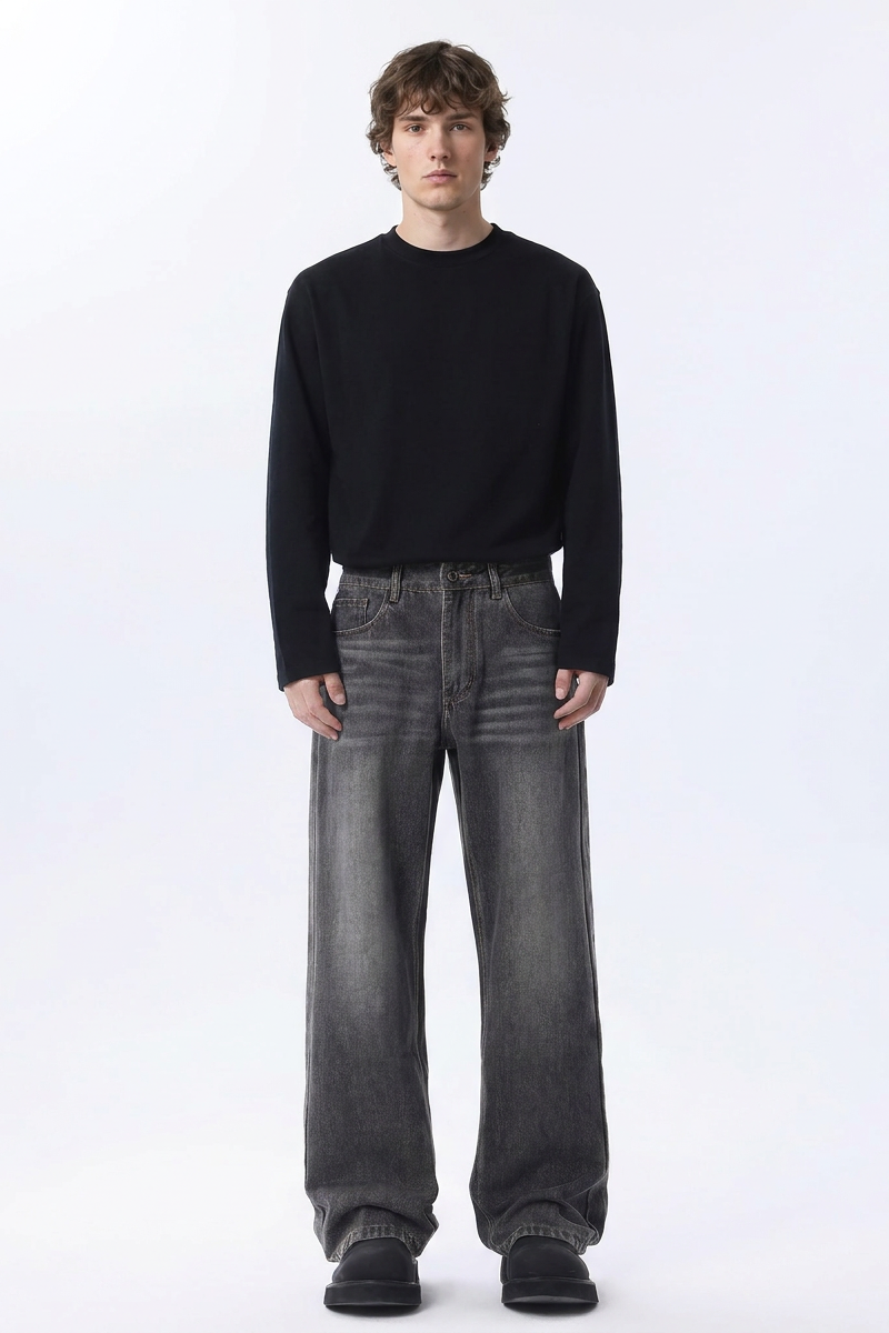 Men's Wash Relaxed Straight Leg Jeans
