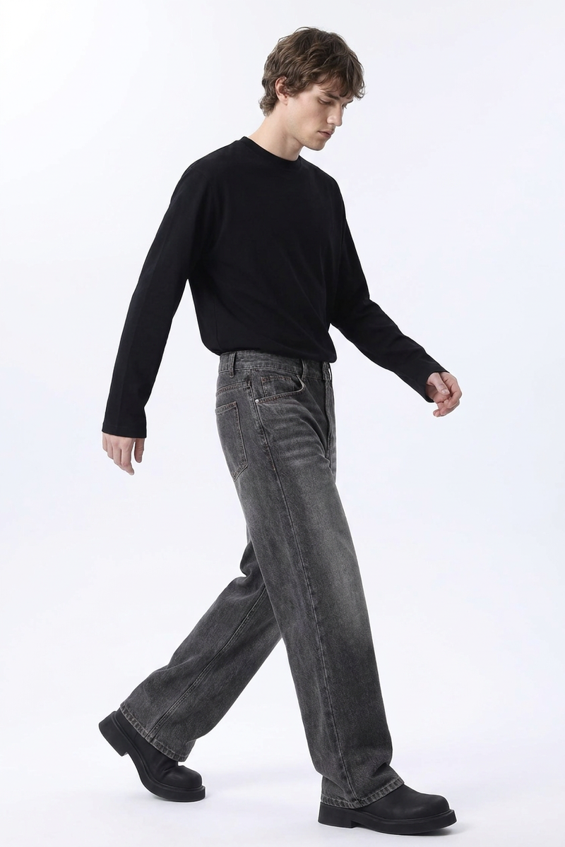 Men's Wash Relaxed Straight Leg Jeans