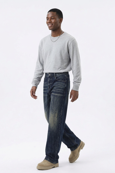 Men's Relaxed Wash Straight Leg Jeans