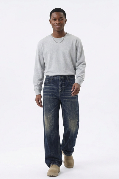 Men's Relaxed Wash Straight Leg Jeans