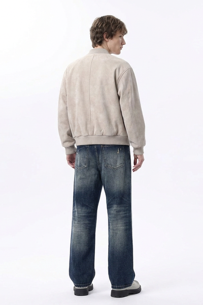 Men's Ripped Relaxed Straight Leg Jeans
