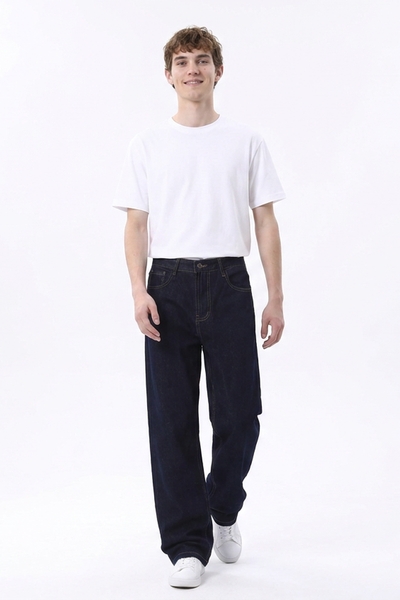 Men's Raw Wash Relaxed Straight Leg Jeans