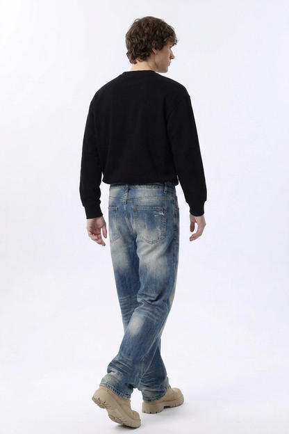 Men's Relaxed Drapey Straight Leg Jeans