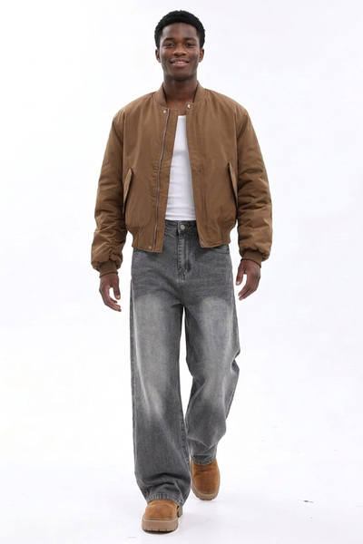 Men's Vintage Wash Loose Wide Leg Jeans