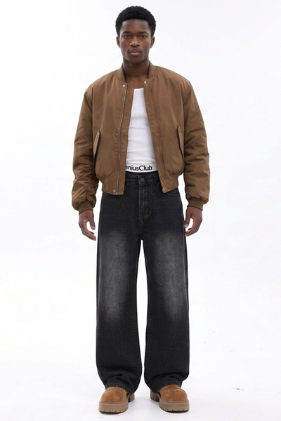 Men's Vintage Wash Loose Wide Leg Jeans