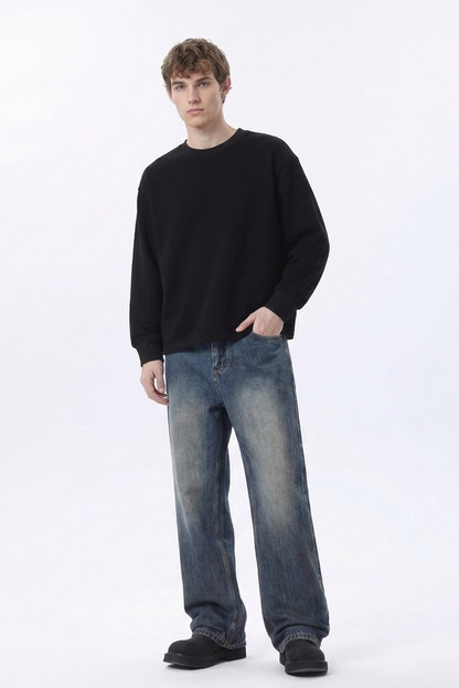 Men's Dirty Wash Relaxed Straight Leg Jeans