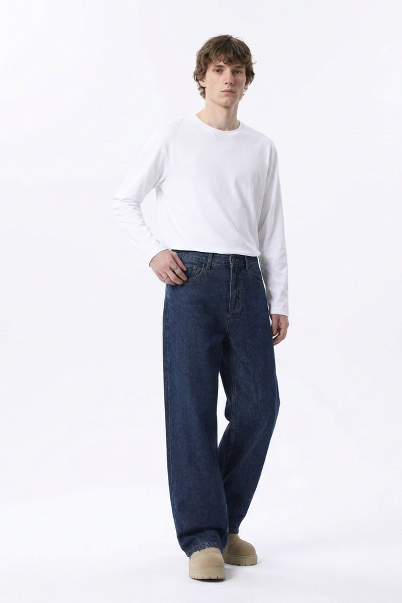 Men's Classic Drape Wide Leg Jeans