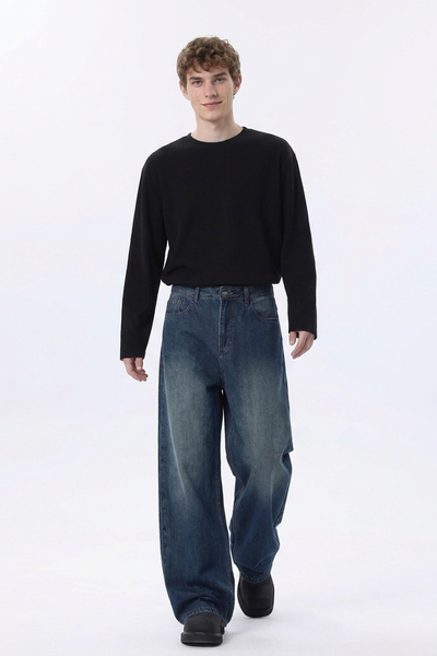 Men's Soft Drape Relaxed Wide Leg Jeans