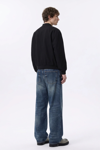 Men's Classic Blue Loose Fit Wide Leg Jeans