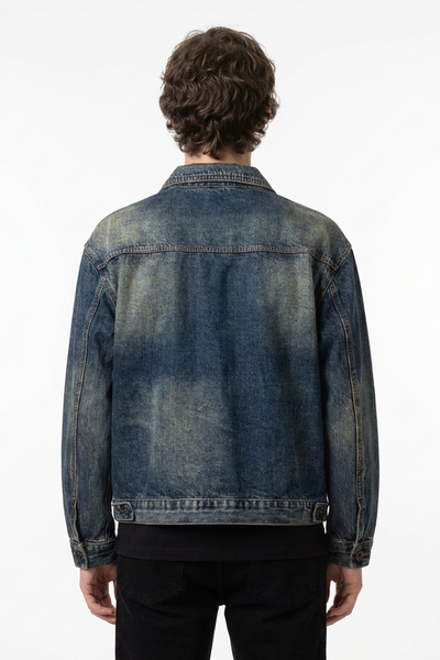Men's Vintage Dirty Wash Denim Jacket