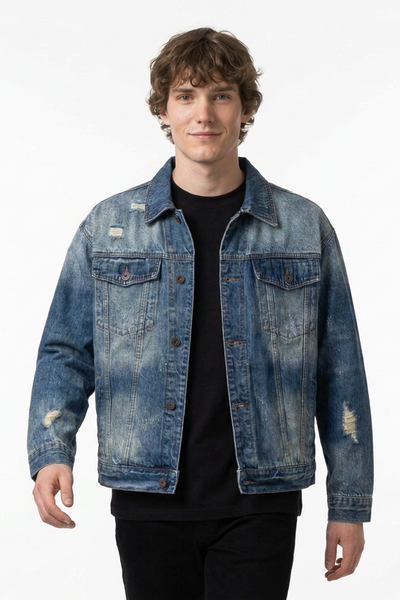 Men's 100% Cotton Vintage Wash Denim Jacket