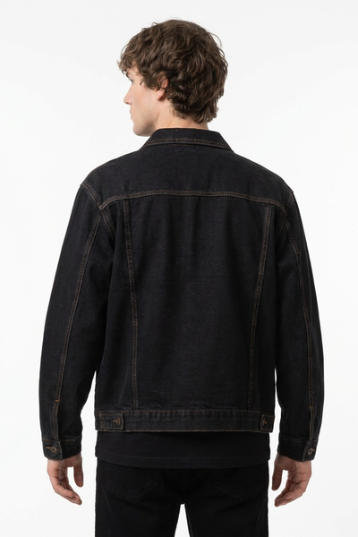 Men's Raw Black Gentle Wash Denim Jacket