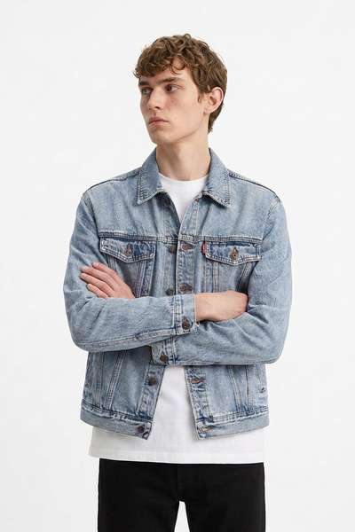 Men’s Vintage Bleach Wash Denim Jacket