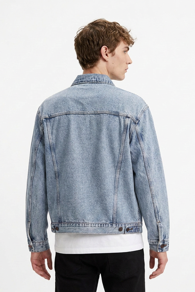 Men’s Vintage Bleach Wash Denim Jacket